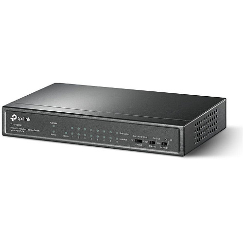 Коммутатор TP-LINK TL-SF1009P 9x1FE (8xPoE), 65Вт, Неуправляемый