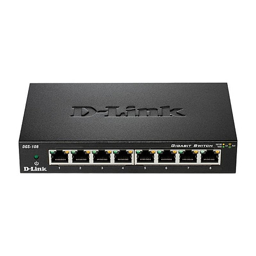 Комутатор D-Link DGS-108 8xGE, Некерований