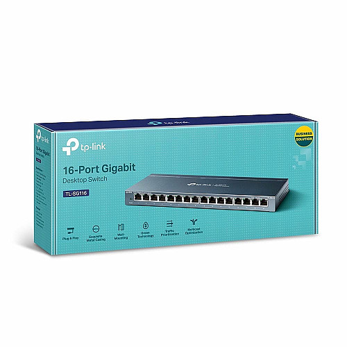 Комутатор TP-LINK TL-SG116 16xGE, Некерований