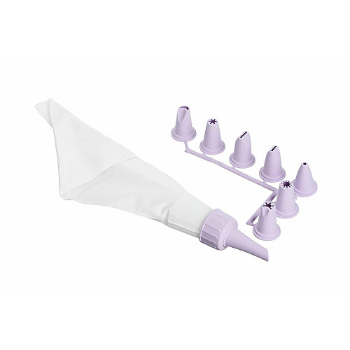 Мешок кондитерский с насадками ARDESTO Tasty baking, 26.8x13.4см, пластик, лиловый