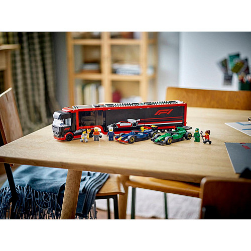 Конструктор LEGO City Вантажівка F1 з автомобілями RB20 та AMR24