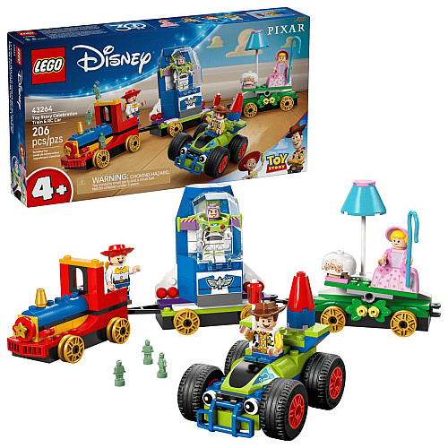 Конструктор LEGO Disney Pixar Святкування з Історії Іграшок: потяг і авто для перегонів