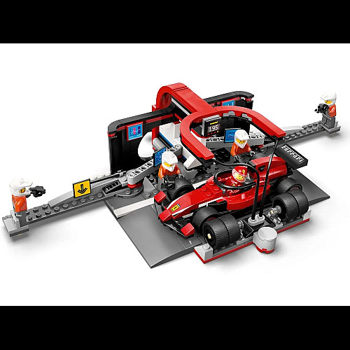 Конструктор LEGO City Піт-стоп і піт-екіпаж F1 з болідом Ferrari