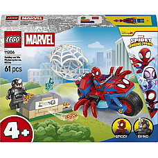 Конструктор LEGO Spidey Паук на мотоцикле против Носорога