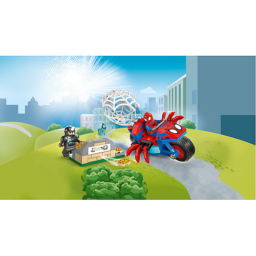 Конструктор LEGO Spidey Паук на мотоцикле против Носорога