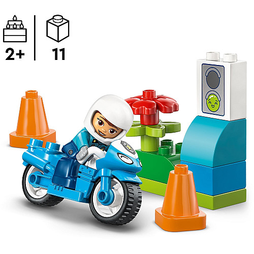 Конструктор LEGO DUPLO Town Синій поліцейський мотоцикл