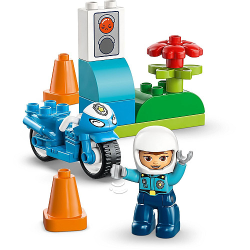 Конструктор LEGO DUPLO Town Синій поліцейський мотоцикл
