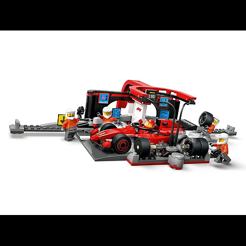 Конструктор LEGO City Піт-стоп і піт-екіпаж F1 з болідом Ferrari