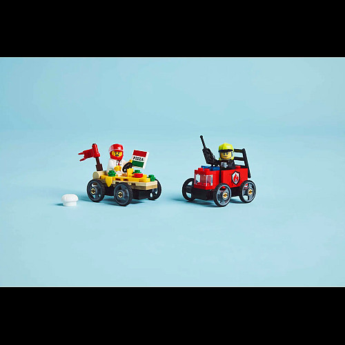 Конструктор LEGO City «Пицца-авто против пожарной машины» Набор гонок