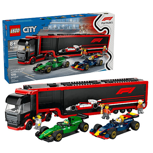 Конструктор LEGO City Вантажівка F1 з автомобілями RB20 та AMR24