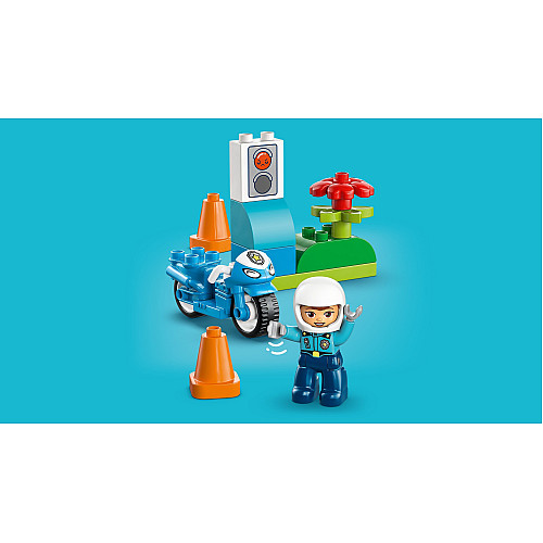 Конструктор LEGO DUPLO Town Синій поліцейський мотоцикл