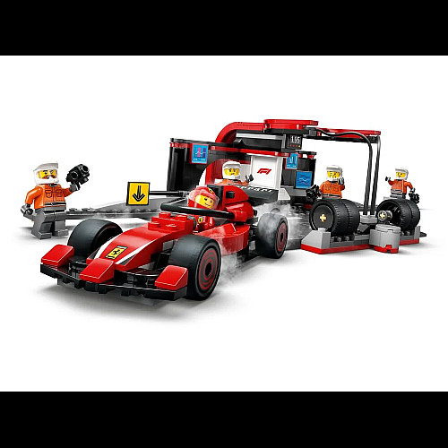 Конструктор LEGO City Піт-стоп і піт-екіпаж F1 з болідом Ferrari