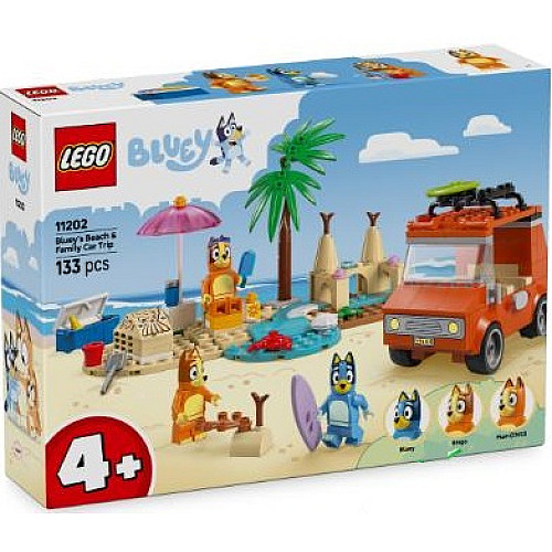 Конструктор LEGO Bluey Пляж і сімейна поїздка на автомобілі Блуї