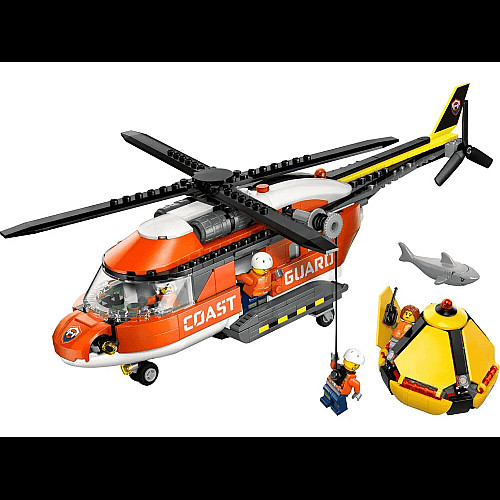 Конструктор LEGO City Спасательный катер и вертолет береговой охраны