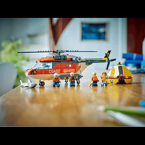 Конструктор LEGO City Спасательный катер и вертолет береговой охраны