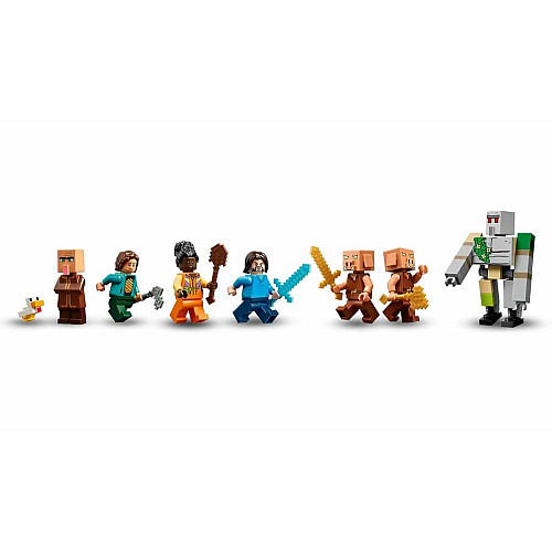Конструктор LEGO Minecraft Нападение на деревню с воздушным шаром Гаст