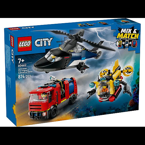 Конструктор LEGO City Ремікс вертольотів, пожежних машин і підводних човнів