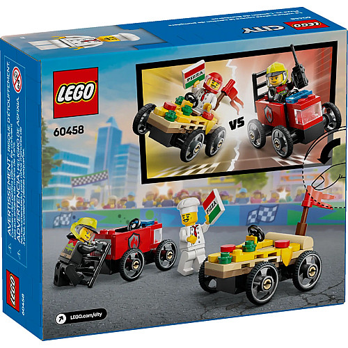 Конструктор LEGO City «Пицца-авто против пожарной машины» Набор гонок