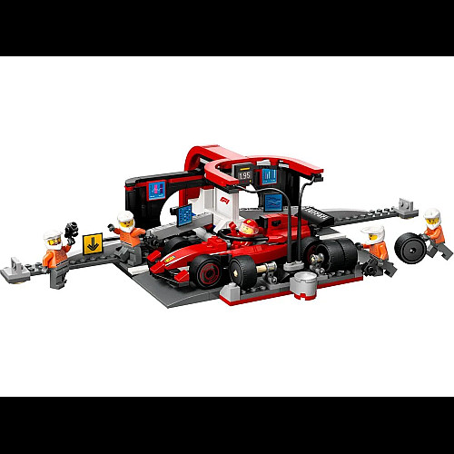 Конструктор LEGO City Піт-стоп і піт-екіпаж F1 з болідом Ferrari