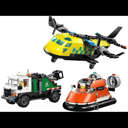 Конструктор LEGO City Ремикс самолета, грузовика и судна на воздушной подушке