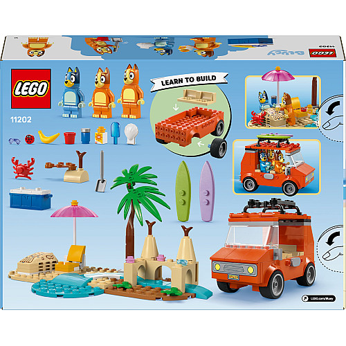 Конструктор LEGO Bluey Пляж і сімейна поїздка на автомобілі Блуї