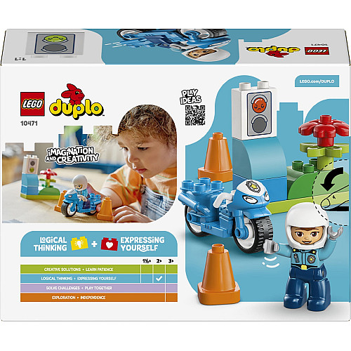 Конструктор LEGO DUPLO Town Синій поліцейський мотоцикл