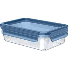 Контейнер Tefal Master Seal Eco 0,8л, прямокутний, пластик, прозорий, блакитний
