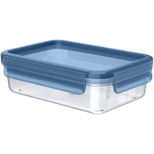 Контейнер Tefal Master Seal Eco 0,8л, прямокутний, пластик, прозорий, блакитний