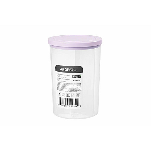 Контейнер для зберігання харчових продуктів 3 в 1 ARDESTO Fresh, 3х0.75л, пластик, ліловий