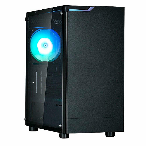 Корпус Zalman T4 Plus без БП, 2xUSB3.0, 1xUSB2.0, 1x120мм ARGB, VGA 320мм, LCS ready, TG Side Panel, mATX, черный