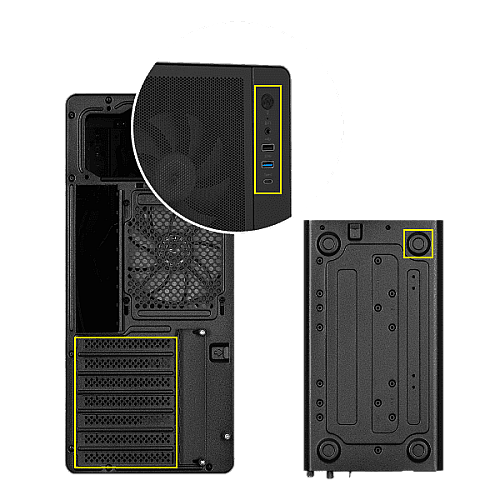 Корпус 2E GAMING Credo Plus V510B без БП, 1xUSB3.0, 1х USB 2.0, 1xUSB Type-C, 4x120мм RGB Rainbow, VGA 310мм, TG Side Panel, ATX, черный