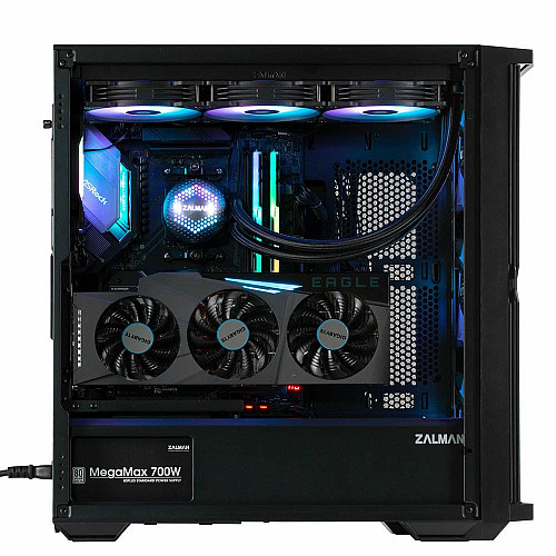 Корпус Zalman Z10 Duo без БП, 2xUSB3.0, 1xUSB Type-C, 4x120мм ARGB, VGA 395мм, LCS ready, TG Side Panel, EATX, черный