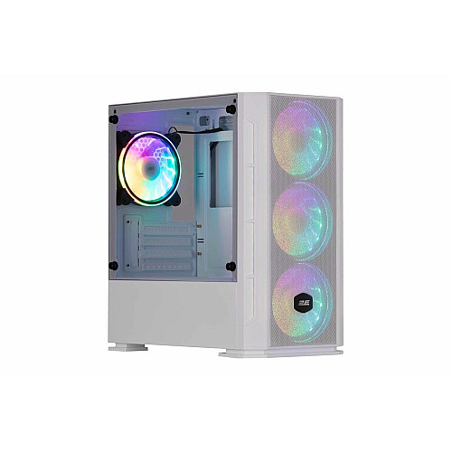 Корпус 2E GAMING Calleo GB700W без БП, 2xUSB3.0, 1xUSB2.0, 4x120мм ARGB, VGA 320мм, LCS ready, контроллер с пультом, TG Side Window, mATX, белый