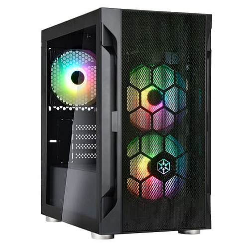 Корпус SilverStone Fara FAH1MB-PRO без БП, 1xUSB3.0, 2xUSB2.0, 3x120мм, ARGB VGA 320мм, LCS ready, TG Side Panel, mATX, черный