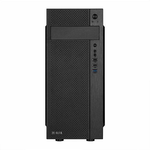 Корпус 2E Alfa E185-400 з БЖ 2E ATX400W, 1xUSB3.0, 2xUSB2.0, VGA 310мм, ATX, чорний