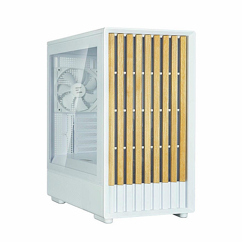 Корпус Zalman P10 Namu без БП, 1xUSB3.0, 1xUSBType-C, 2x120мм, 1x120мм ARGB, VGA 340мм, LCS ready, TG Side Panel, mATX, белый