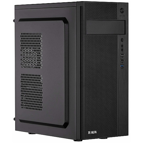 Корпус 2E Alfa E185-400 з БЖ 2E ATX400W, 1xUSB3.0, 2xUSB2.0, VGA 310мм, ATX, чорний