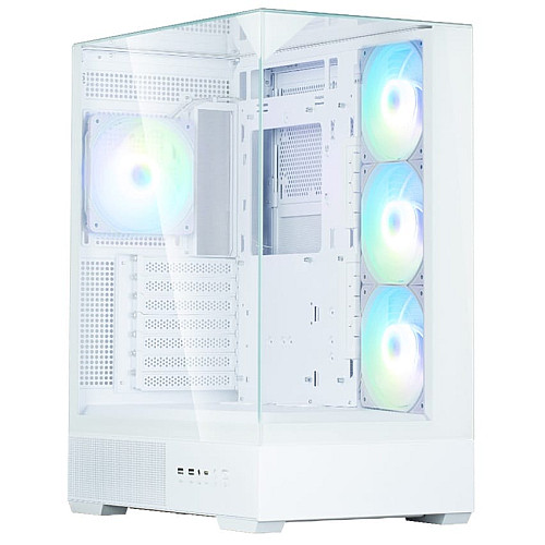 Корпус Zalman P40 Prism Plus без БП, 2xUSB3.0, 1x Type C, 3x120мм ARGB Reverse, 1x120мм ARGB, VGA 420мм, LCS ready, TG TG Side/Front/Top Panel, ATX, белый