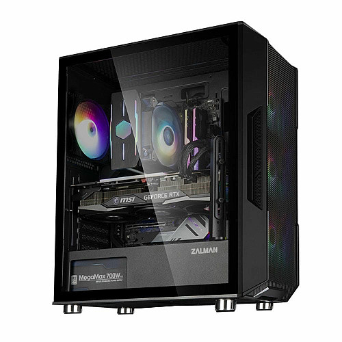 Корпус Zalman I3 Neo без БП, 1xUSB3.0, 2xUSB2.0, 4x120мм RGB, VGA 355мм, LCS ready, TG Side Panel, ATX, черный