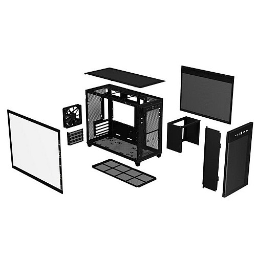 Корпус ASUS Prime AP201 Tempered Glas, без БП, 2xUSB3.2, 1xUSB Type-C, Tempered Glass side, mATX, черный 90DC00G0-B39010