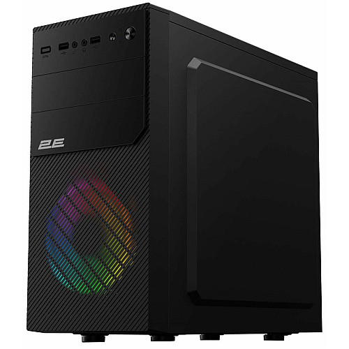 Корпус 2E Basis RD850 без БЖ 1xUSB3.0, 2xUSB2.0, 1x120мм ARGB, VGA 290мм, Metal Side Panel, mATX, чорний