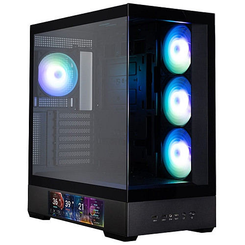 Корпус Zalman P40 DS без БП, 2xUSB3.0, 1x Type C, 3x120мм ARGB Reverse, 1x120мм ARGB, VGA 420мм, LCS ready, TG Side/Front Panel, Display, ATX, черный