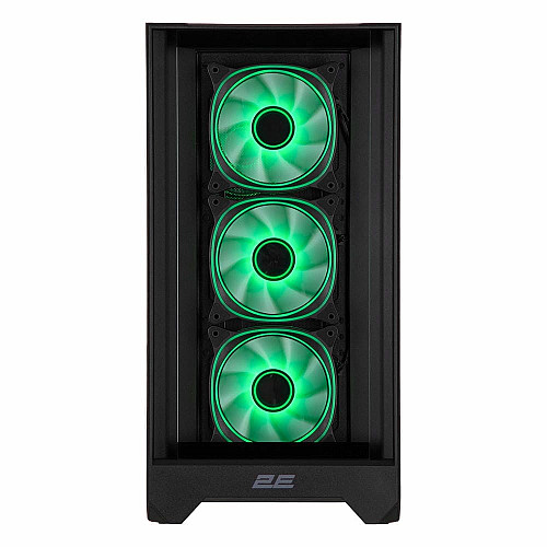Корпус 2E GAMING Dominator Pro G2302B, без БП 2xUSB3.0, 1xUSBType-C, 4x120мм ARGB, VGA 380мм, LCS ready, контроллер с пультом, TG Side Panel, TG/Mesh Front panel, ATX, черный