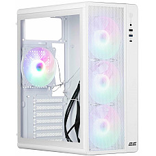 Корпус 2E GAMING Credo Plus V510W без БЖ, 1xUSB3.0, 1х USB 2.0, 1xUSB Type-C, 4x120мм RGB Rainbow, VGA 310мм, TG Side Panel, ATX, білий