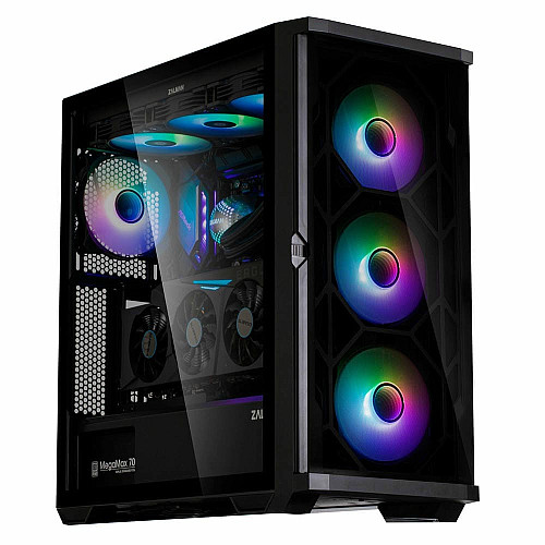 Корпус Zalman Z10 Duo без БП, 2xUSB3.0, 1xUSB Type-C, 4x120мм ARGB, VGA 395мм, LCS ready, TG Side Panel, EATX, черный