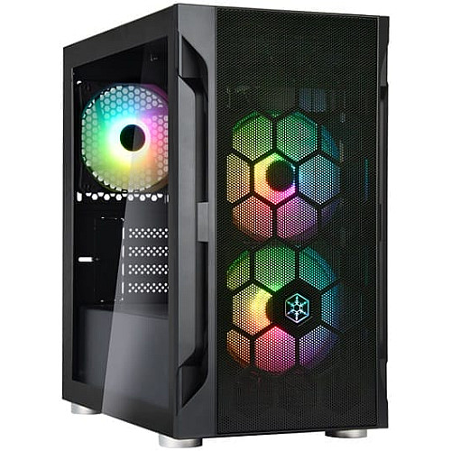 Корпус SilverStone Fara FAH1MB-PRO без БП, 1xUSB3.0, 2xUSB2.0, 3x120мм, ARGB VGA 320мм, LCS ready, TG Side Panel, mATX, черный