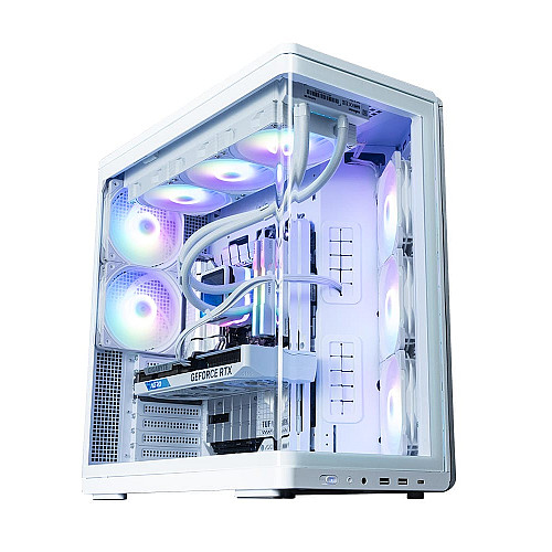 Корпус Zalman P60 без БП, 2xUSB3.0, 1x Type C, 3x120мм ARGB Reverse, 2x120мм ARGB, VGA 435мм, LCS ready, Curved Tempered Glass, Dual Chamber, ATX, белый