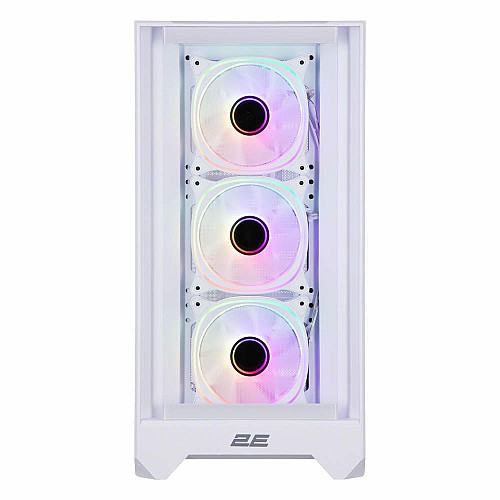 Корпус 2E GAMING Dominator Pro G2302W, без БП 2xUSB3.0, 1xUSBType-C, 4x120мм ARGB, VGA 380мм, LCS ready, контроллер с пультом, TG Side Panel, TG/Mesh Front panel, ATX, белый
