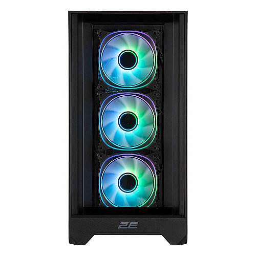 Корпус 2E GAMING Dominator Pro G2302B, без БП 2xUSB3.0, 1xUSBType-C, 4x120мм ARGB, VGA 380мм, LCS ready, контроллер с пультом, TG Side Panel, TG/Mesh Front panel, ATX, черный