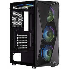 Корпус 2E GAMING Aruba G3313B, без БЖ 1xUSB3.0, 2xUSB2.0, 5x120мм ARGB, VGA 300мм, LCS ready, HUB, TG Side Panel, ATX, чорний